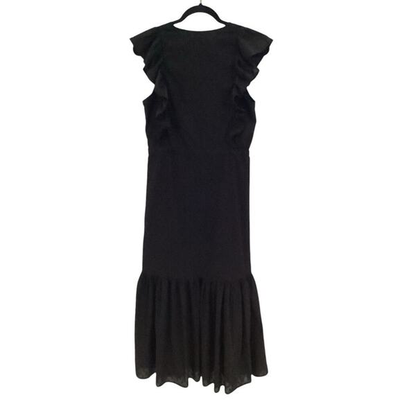 Emerson Fry India Collection Chandra Dress Long In Black Swiss Dot Size XS - Picture 12 of 16